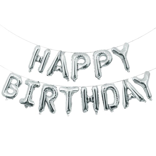 Happy Birthday Balloons Banner for Self-Inflating Party Decoration