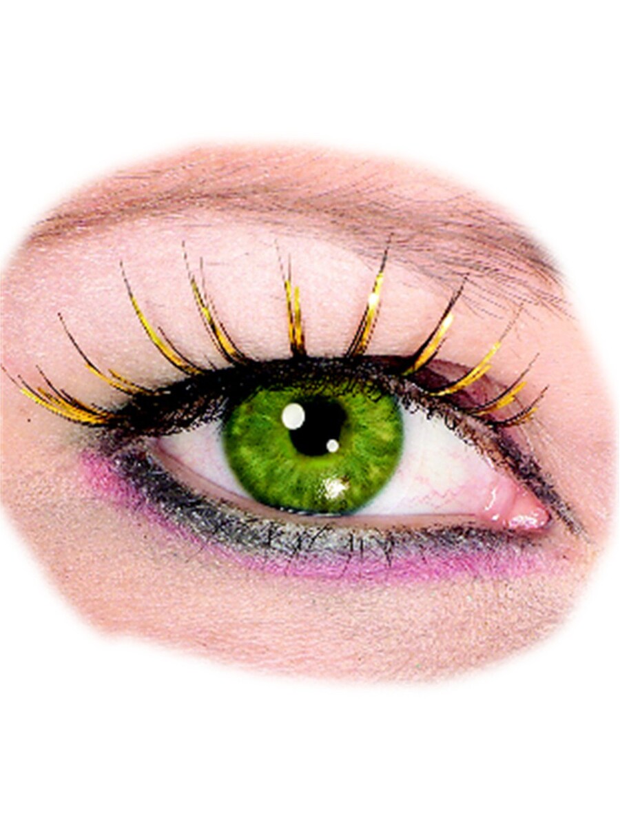 Women&#x27;s Long  Black and Gold Leopard False Costume Eyelashes