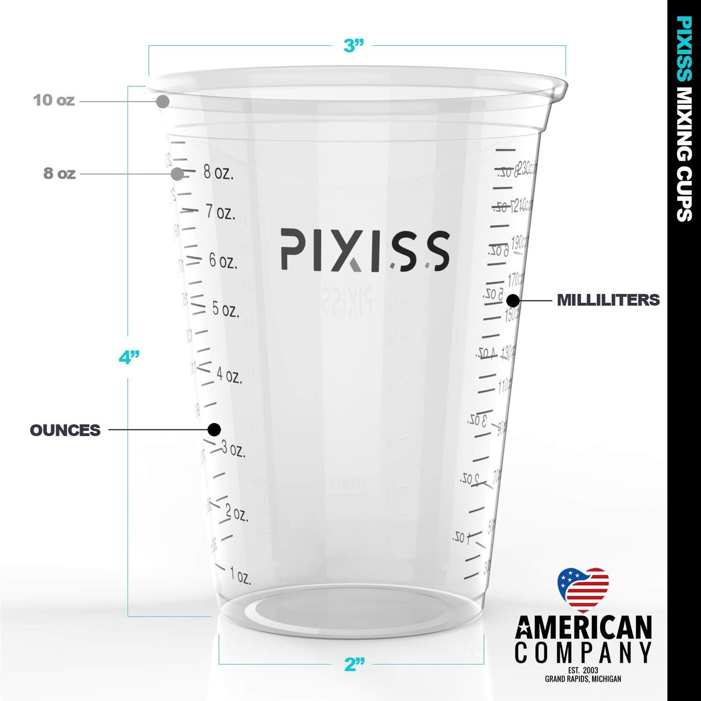 Amazing Clear Cast Resin 32-Ounce (2-Pack), 40 Disposable Mixing Cups, Pixiss Mixing Sticks Casting Resin Bundle