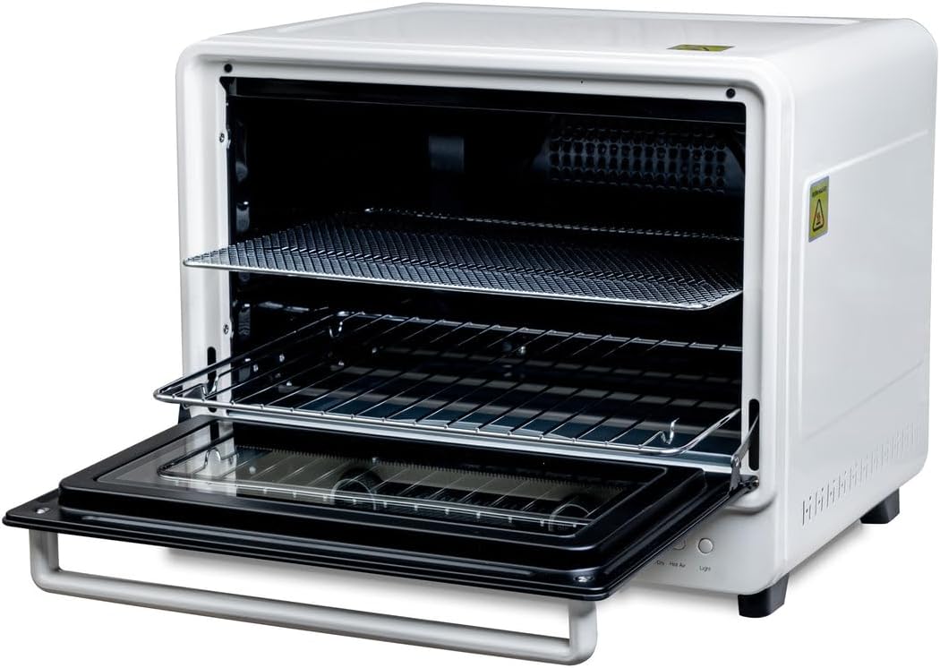 Makerflo 40 L Sublimation Oven for Tumbler, Bottle, Mug| Heat Resistant Gloves, 1 Wire Shelf, 1 Metal Mesh Shelf for Smaller Objects, and 1 Catch Plate | Ideal Gift for Crafters