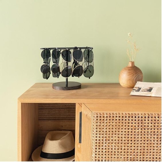 Tabletop Glasses Sunglasses Organizer Eyeglass Holder Rustic Eyeglass Display Storage for Countertop Table Desk Decor for Dorm Home Bedroom Bathroom