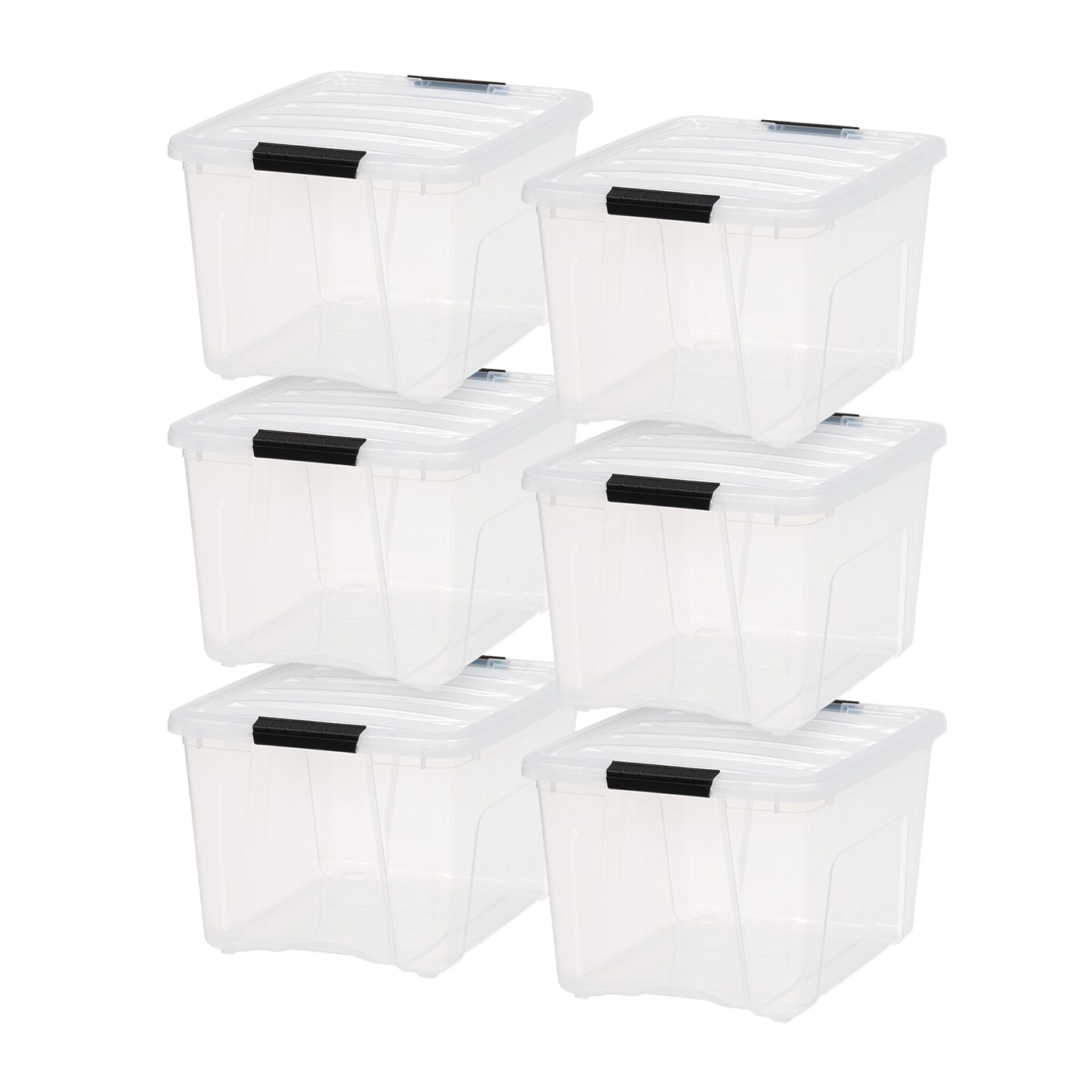 IRIS USA Plastic Storage Bins with Lids and Secure Latching Buckles