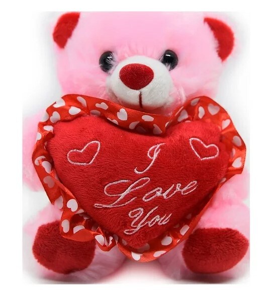 6" Pink Valentine Gift Teddy Bear with "I Love You " Heart Stuffed Animal