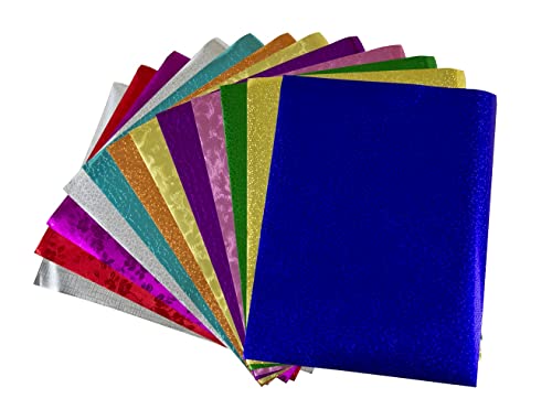 Hygloss Products Embossed Metallic Foil Paper for Arts & Crafts, Scrapbooking, Card Making, Assorted Colors & Designs, 8.5x10-Inch, 30Pack