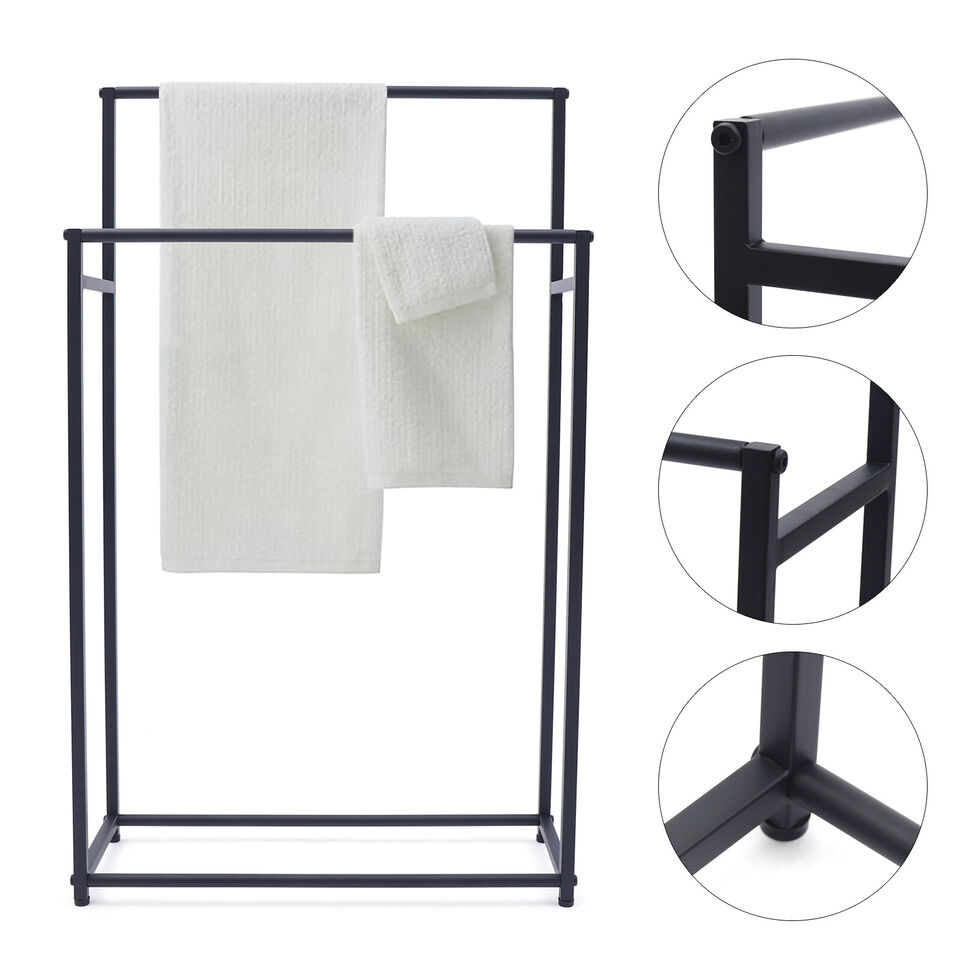 Kitcheniva Towel Rack Floor Standing For Bathroom Indoor Outdoor, 23.6 x 8.7 x 39.4 Inch