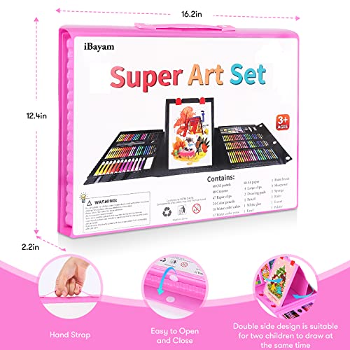 iBayam Arts and Crafts Supplies Drawing Kits with Trifold Easel