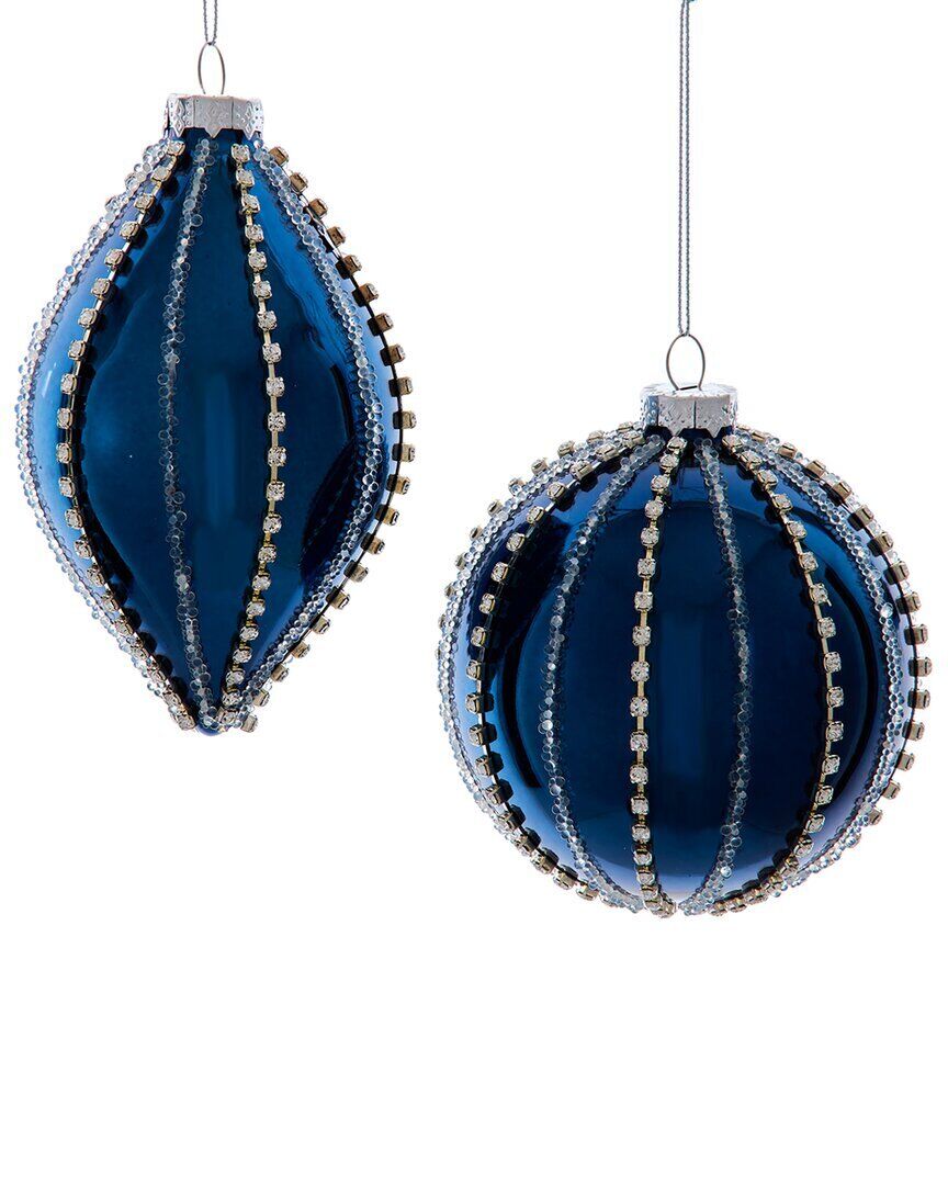 100mm Finial Jeweled Christmas Ornament Set in Multicolor