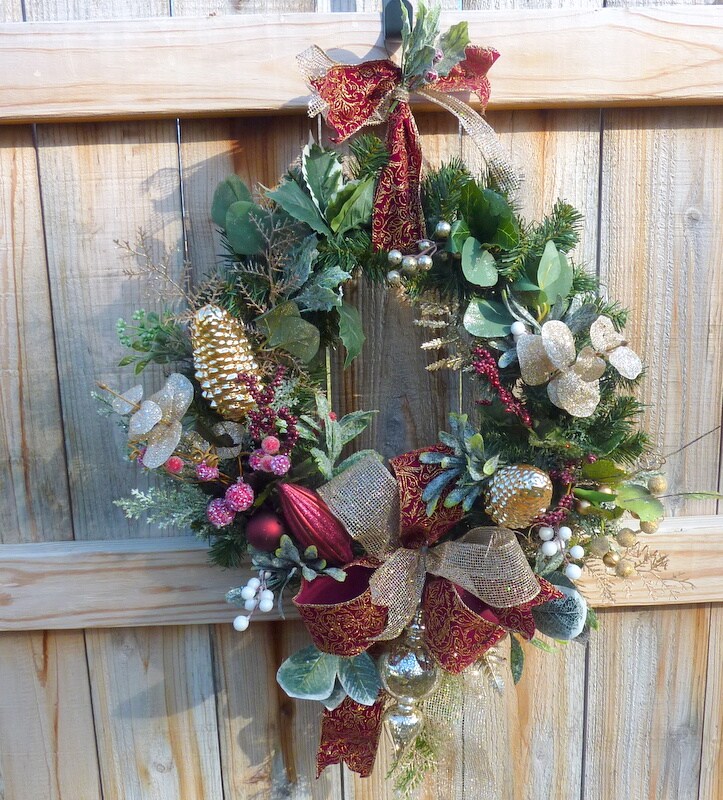 Victorian Burgundy Wine and Cream Front door wreath, vintage door wreath, classic year round decor, elegant grapevine newest wreath