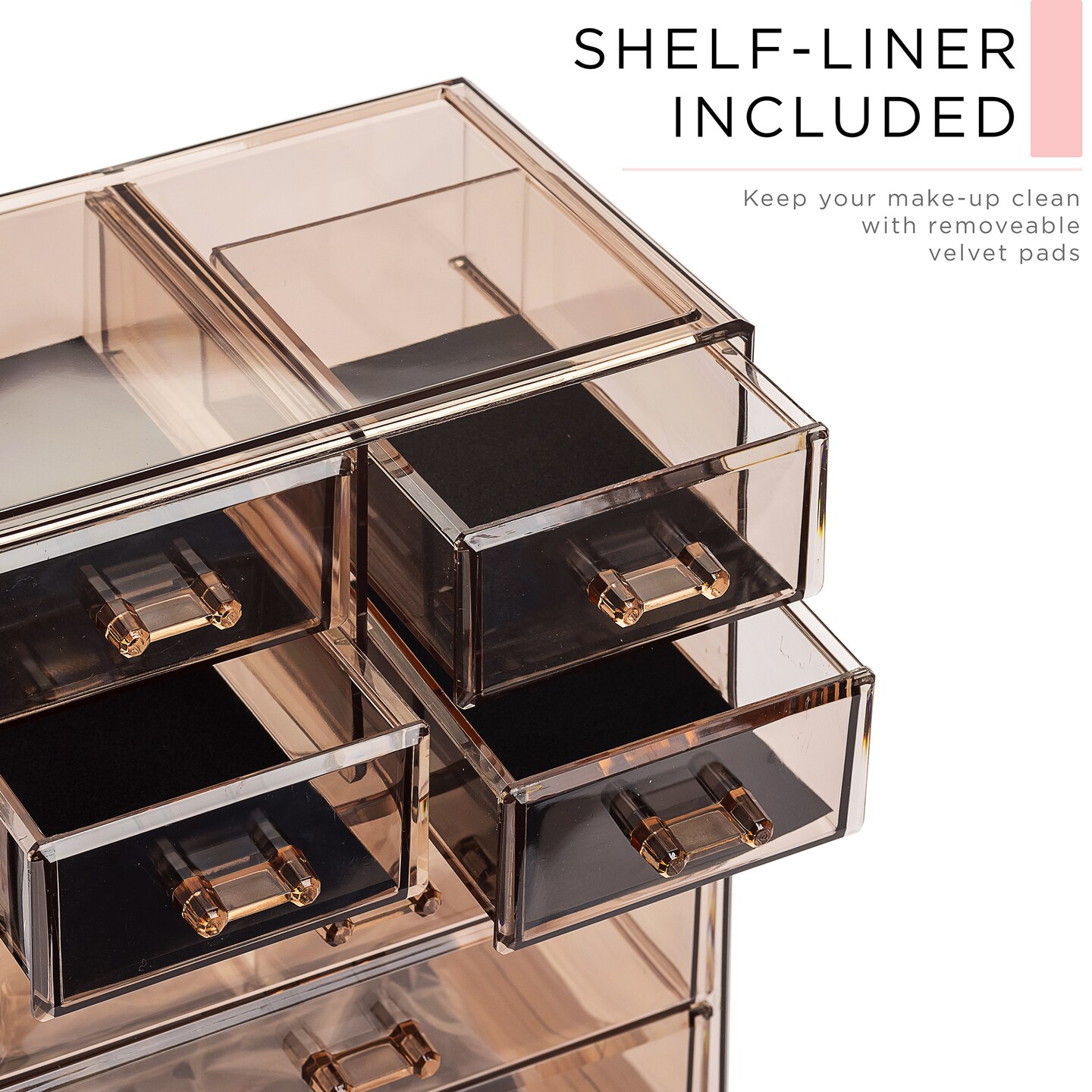 Sorbus Medium Makeup Organizer Set - (3 Large / 4 Small Drawers/Top Tray)