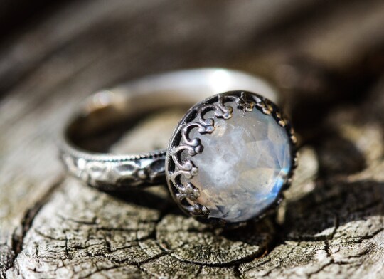 Genuine Moonstone Ring Sterling Silver Women Rainbow - Temu