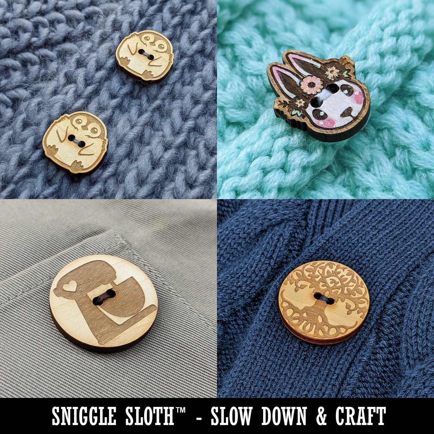 Kansas State Silhouette Wood Buttons for Sewing Knitting Crochet DIY Craft