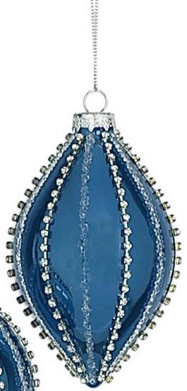 100mm Finial Jeweled Christmas Ornament Set in Multicolor