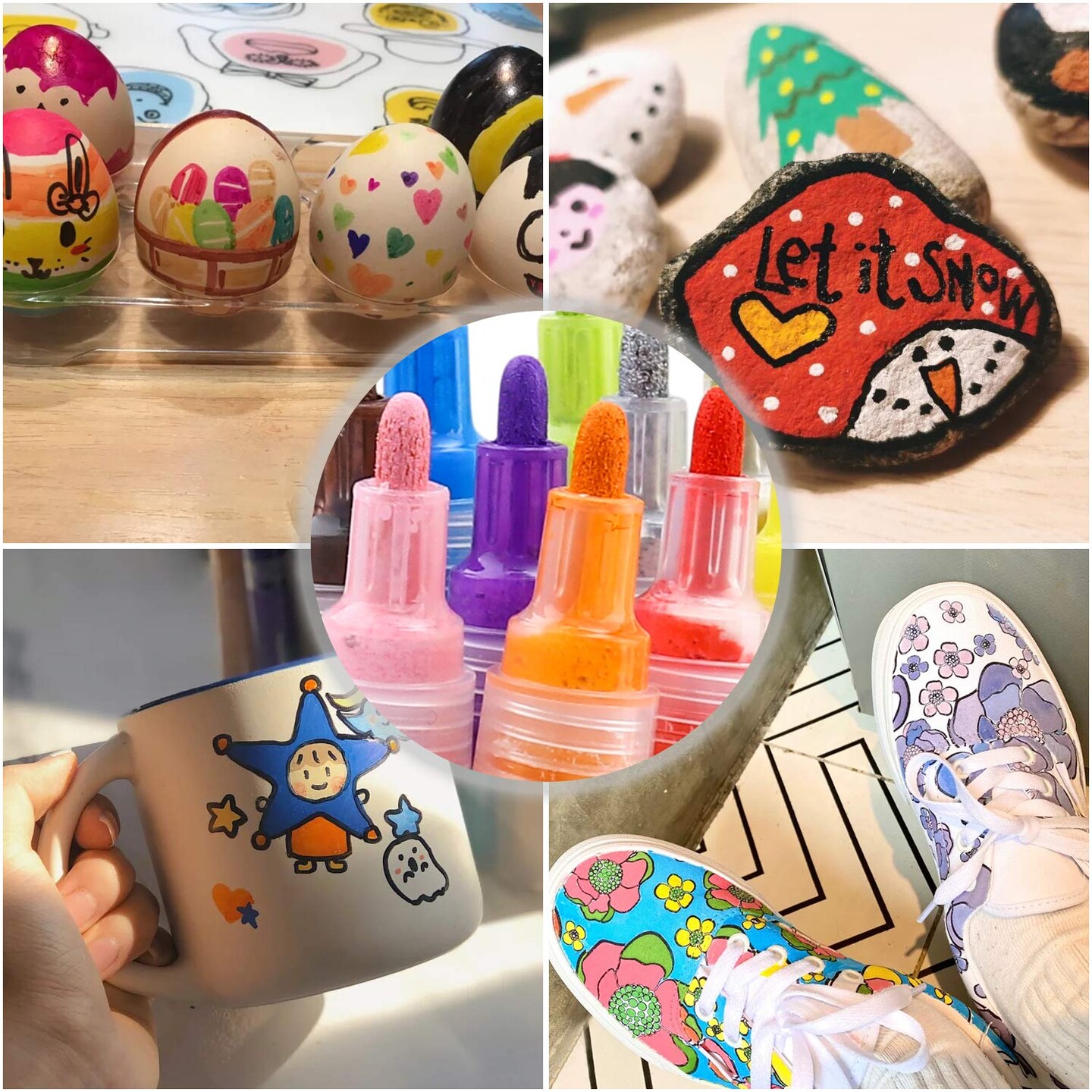 36 Colors Acrylic Paint Pen Markers, Acrylic Paint Markers for Easter Egg, Rocks, Wood, Glass, Ceramic, Canvas and Pumpkin, Acrylic Paint Set for Craft Projects.