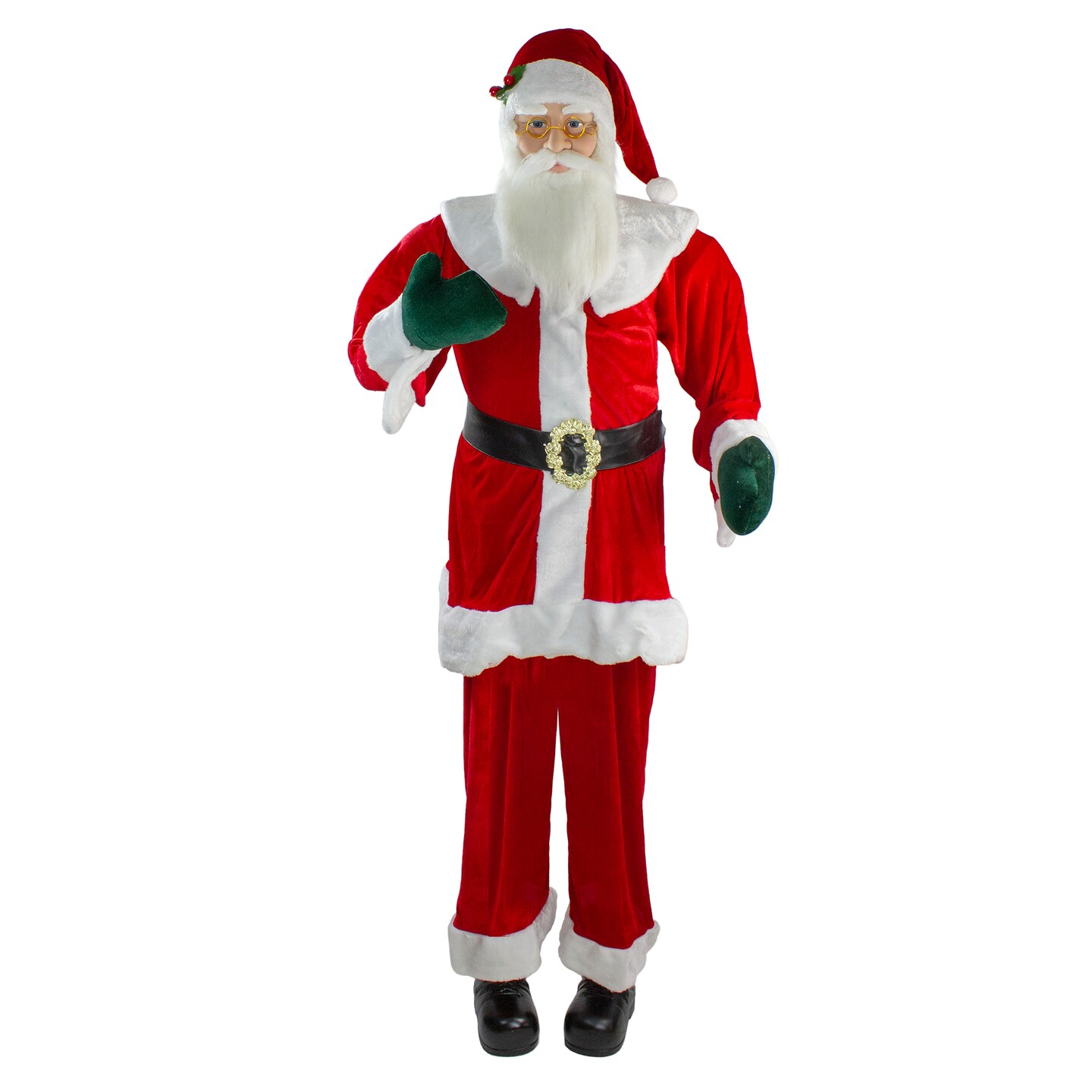 Northlight 72&#x22; Red and White Life Size Plush Santa Claus Standing Christmas Figure