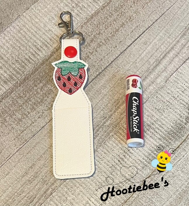 Strawberry Hand Sanitizer Holder and or Lip Balm Holder