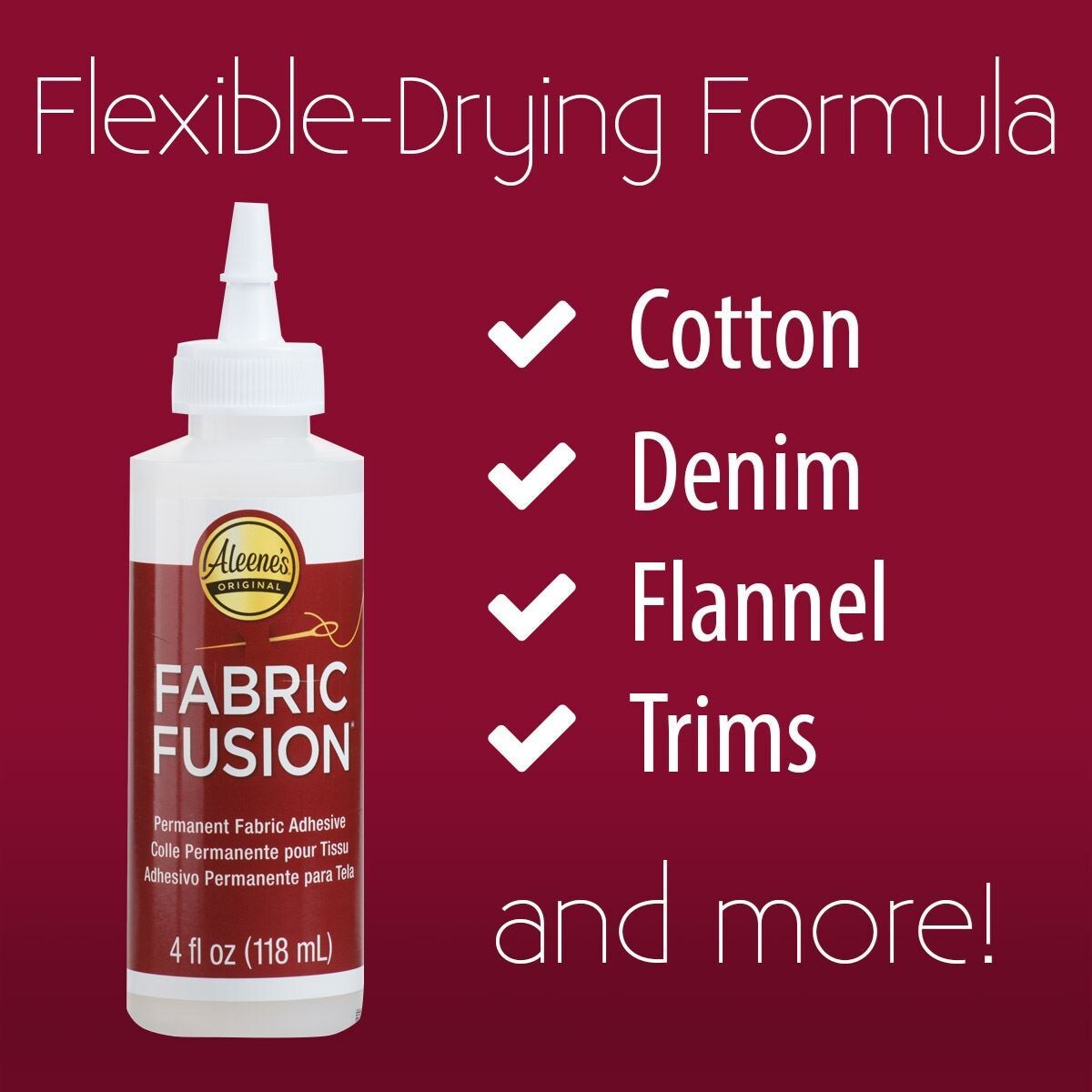 Aleene's Fabric Fusion Permanent Fabric Adhesive 3-Pack, 4 oz.  : Industrial & Scientific