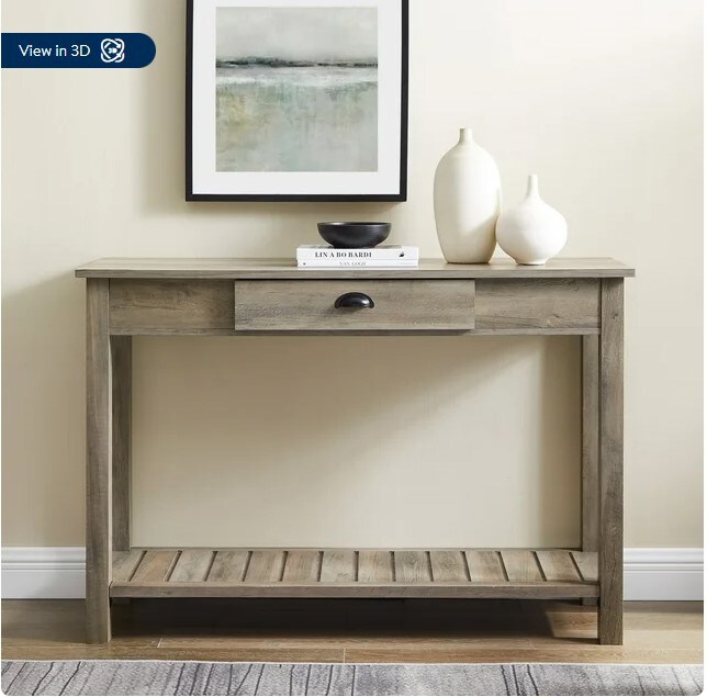 Grey Wash 48&#x22; Country Style Console Table