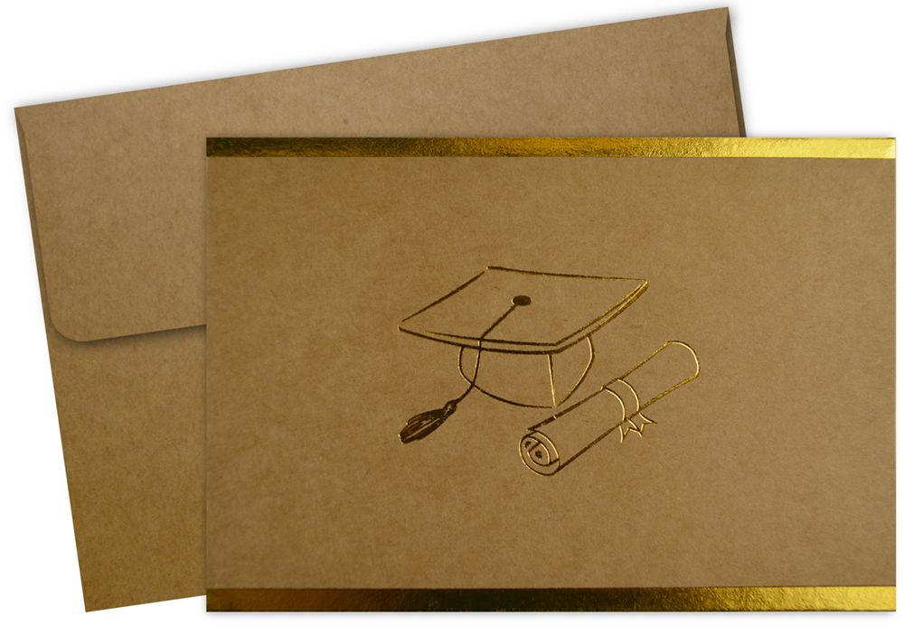 Great Papers! Thank You Note Card and White Envelope, Grad-itude with Gold Foil, 4.75&#x22; x 3.375&#x22;(folded), 50 count