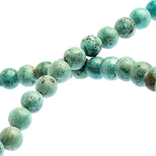 Earth&#x27;s Jewel Semi-Precious 6mm Turquoise Natural Round Strung Bead