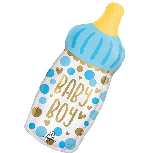Baby Boy Bottle Super Shape Foil Balloon - 31&#x22;