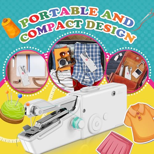 Handheld Sewing Machine with Accessories Kit,Mini Sewing Machine for Quick  Stitching,Portable Sewing Machine Suitable for Home,Travel and DIY,Electric  Handheld Sewing Machine for Beginners