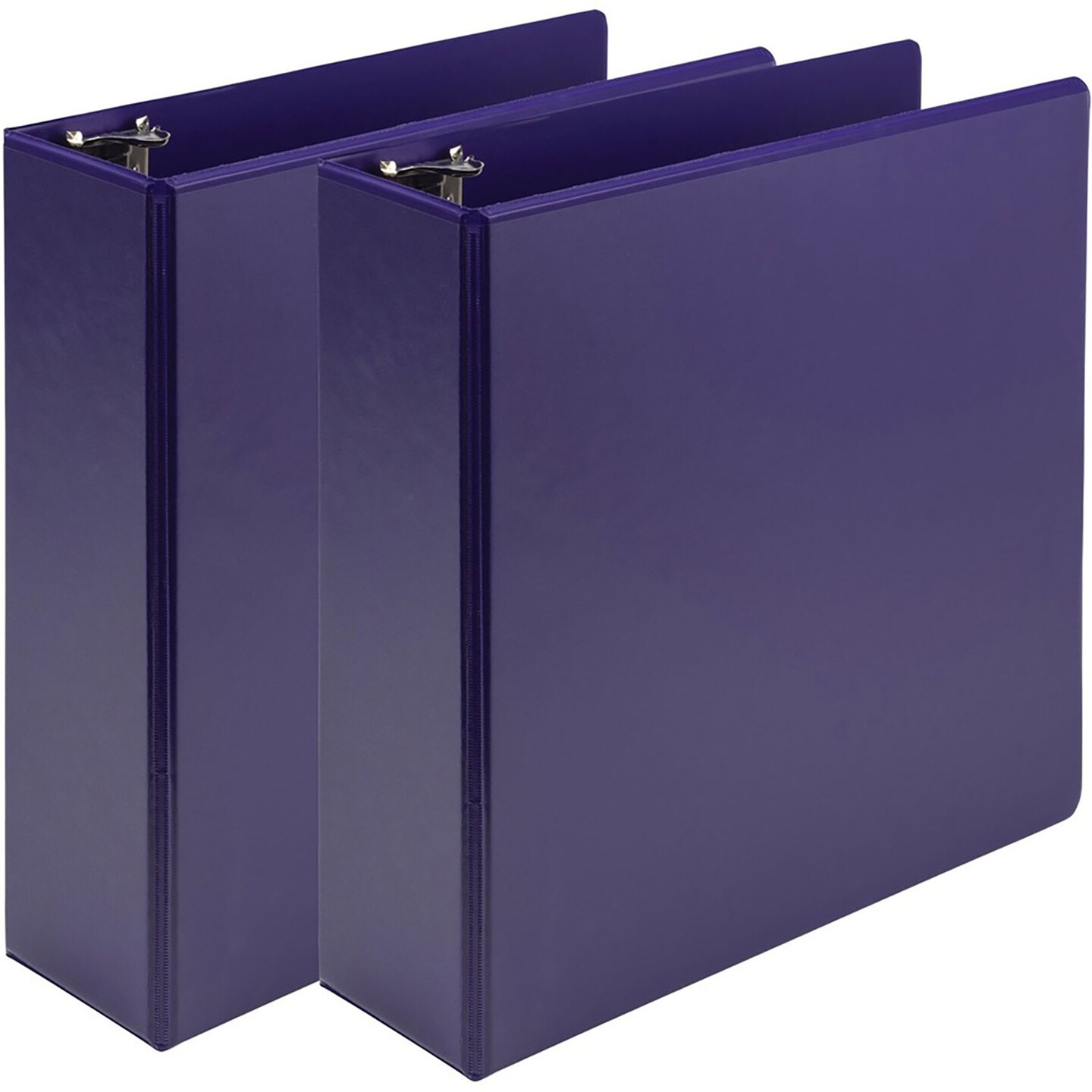 Samsill Earth&#x27;s Choice Plant-Based Economy Round Ring View Binders, 3 Rings, 3&#x22; Capacity, 11 x 8.5, Purple, 2/Pack