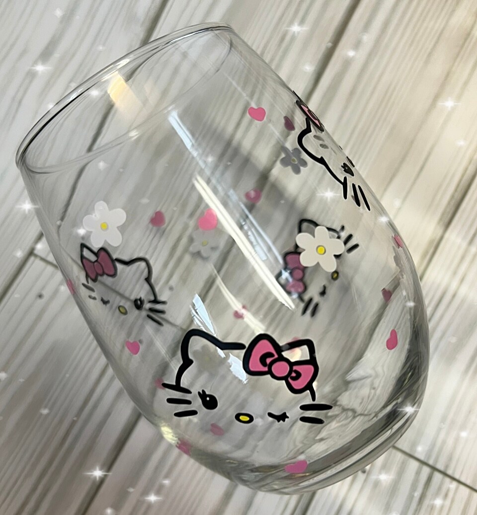 Hello Kitty Wine Glass Hearts Daisies | MakerPlace by Michaels