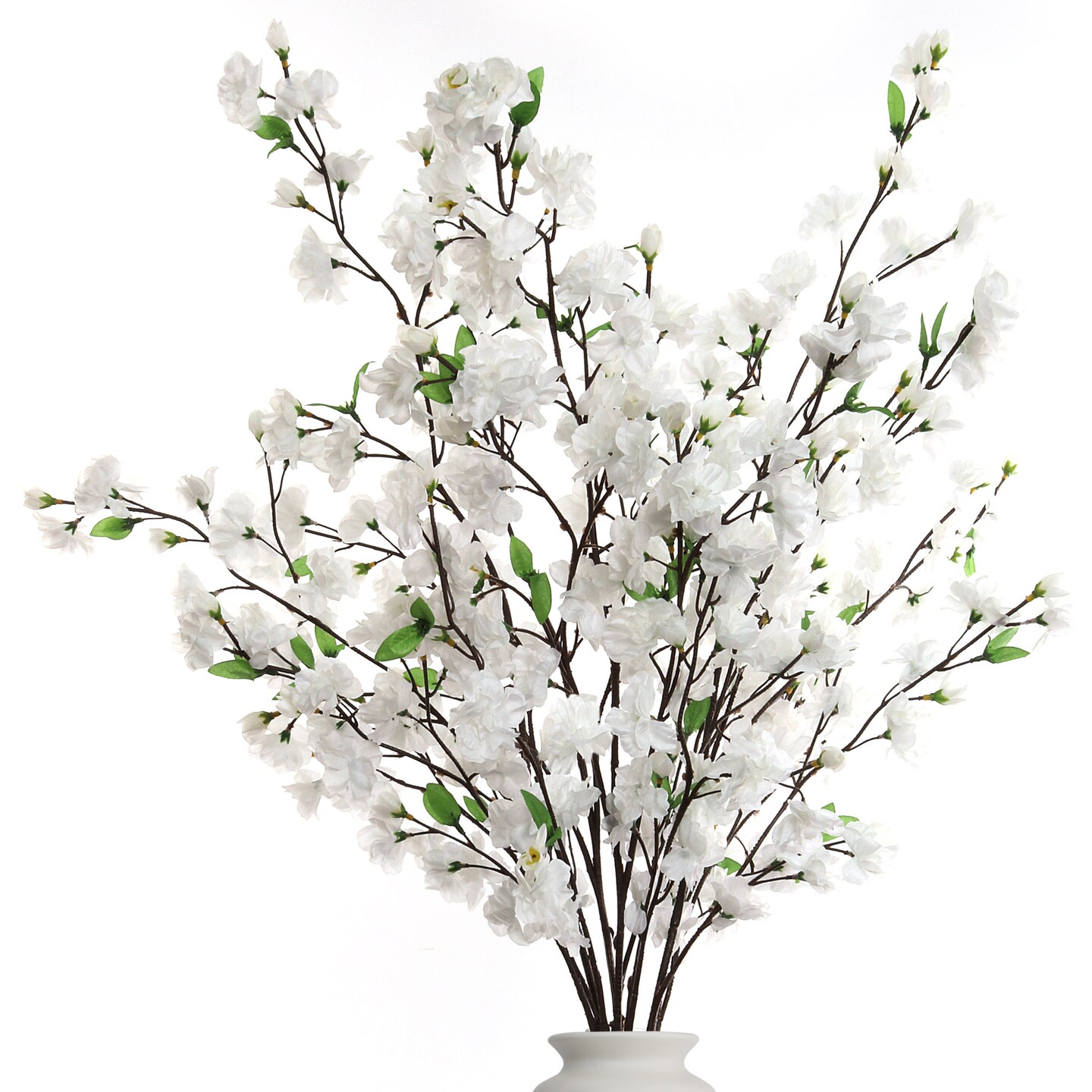 6-Pack 36" White Cherry Blossom Sprays – Realistic Silk Branches for Home, Events & Decor
