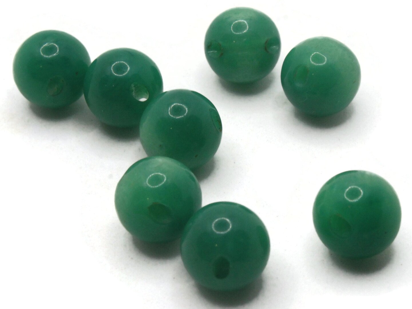 8 12mm 1/2 Inch Green Vintage Moonglow Lucite Round Ball Buttons