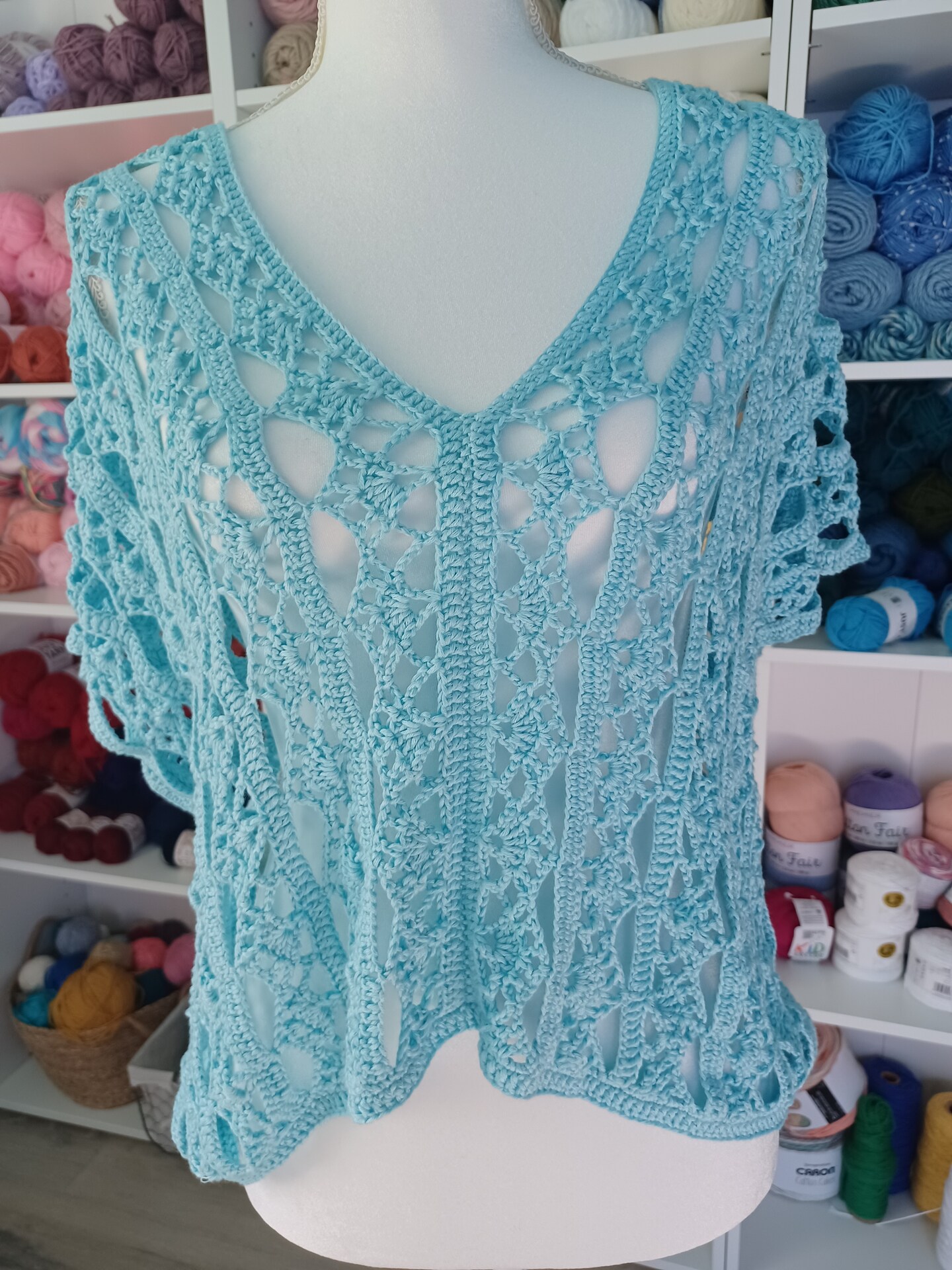 CROCHET PATTERN - ICE BLUE CROCHET LACE TOP