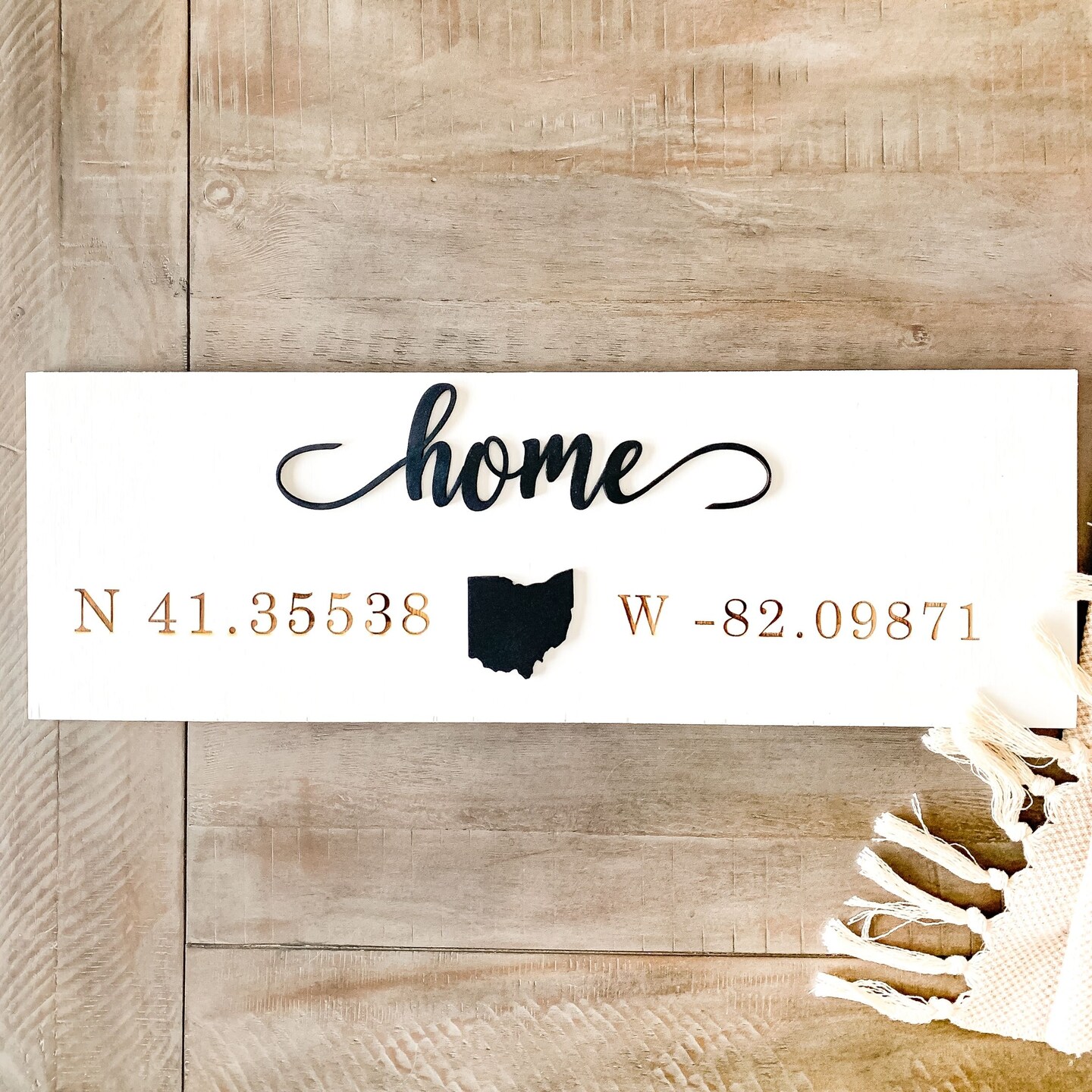 Custom Home Coordinates and State Wood Sign, GPS Coordinates Home Gift,  Housewarming Gift, Personalized Home Sign, Rustic Wood Sign product 3