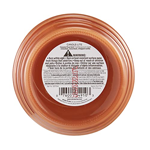 Candle-lite Scented Candles, Cinnamon Rolls Fragrance, One 18 oz. Single-Wick Aromatherapy Candle with 110 Hours of Burn Time, Brown Color