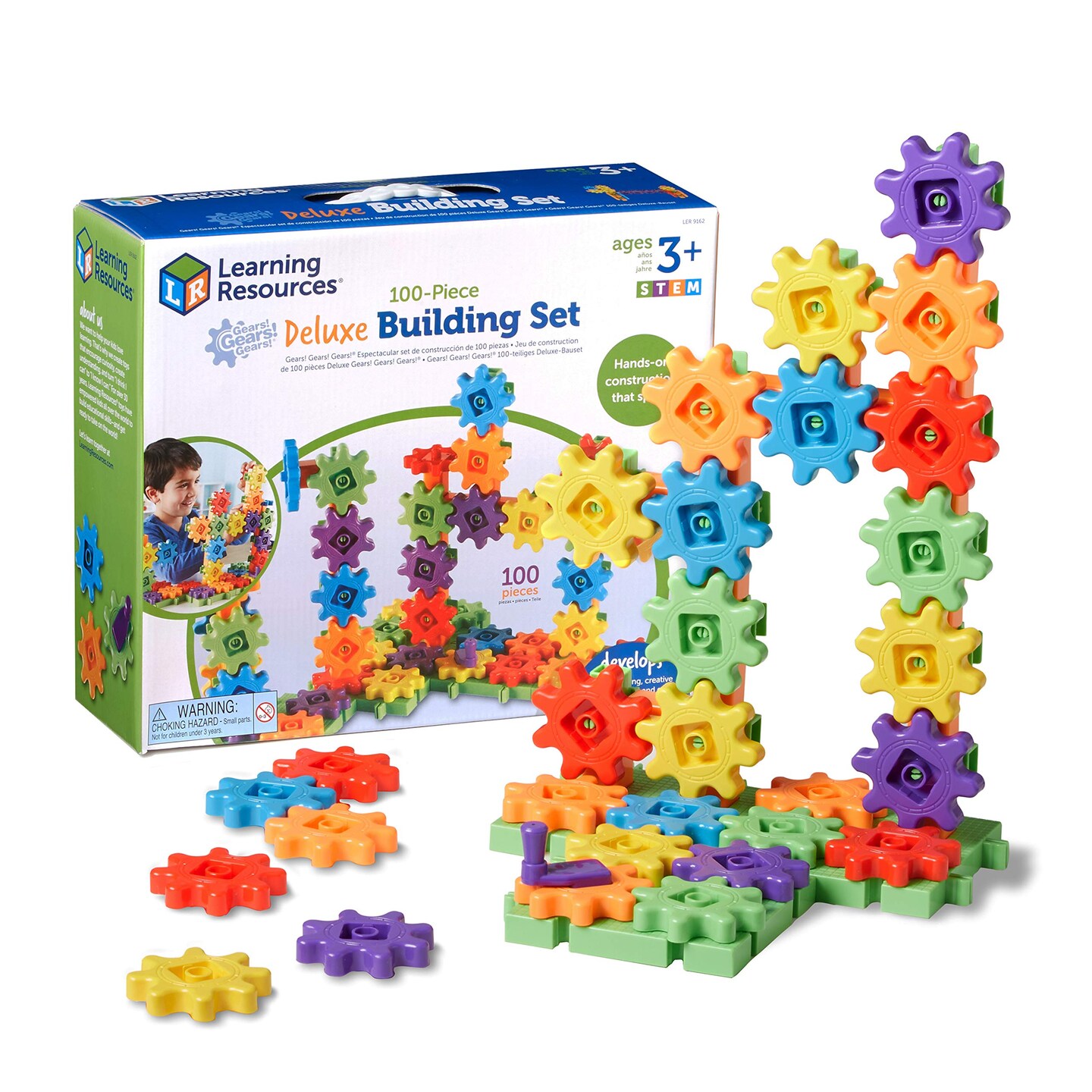 100 Pieces Deluxe Building Set, STEM Construction Toy Set, 100 Pieces, Ages 3+