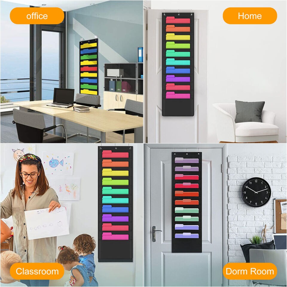 Wall File Organizer, Folder A4 Paper Hanging Holder Storage .