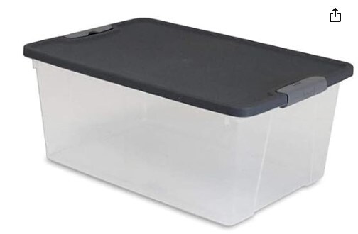 15-Quart Clear Plastic Stackable Storage Container Organizer Bin for Home and Office Organization with Gray Snaplock Latching Lid