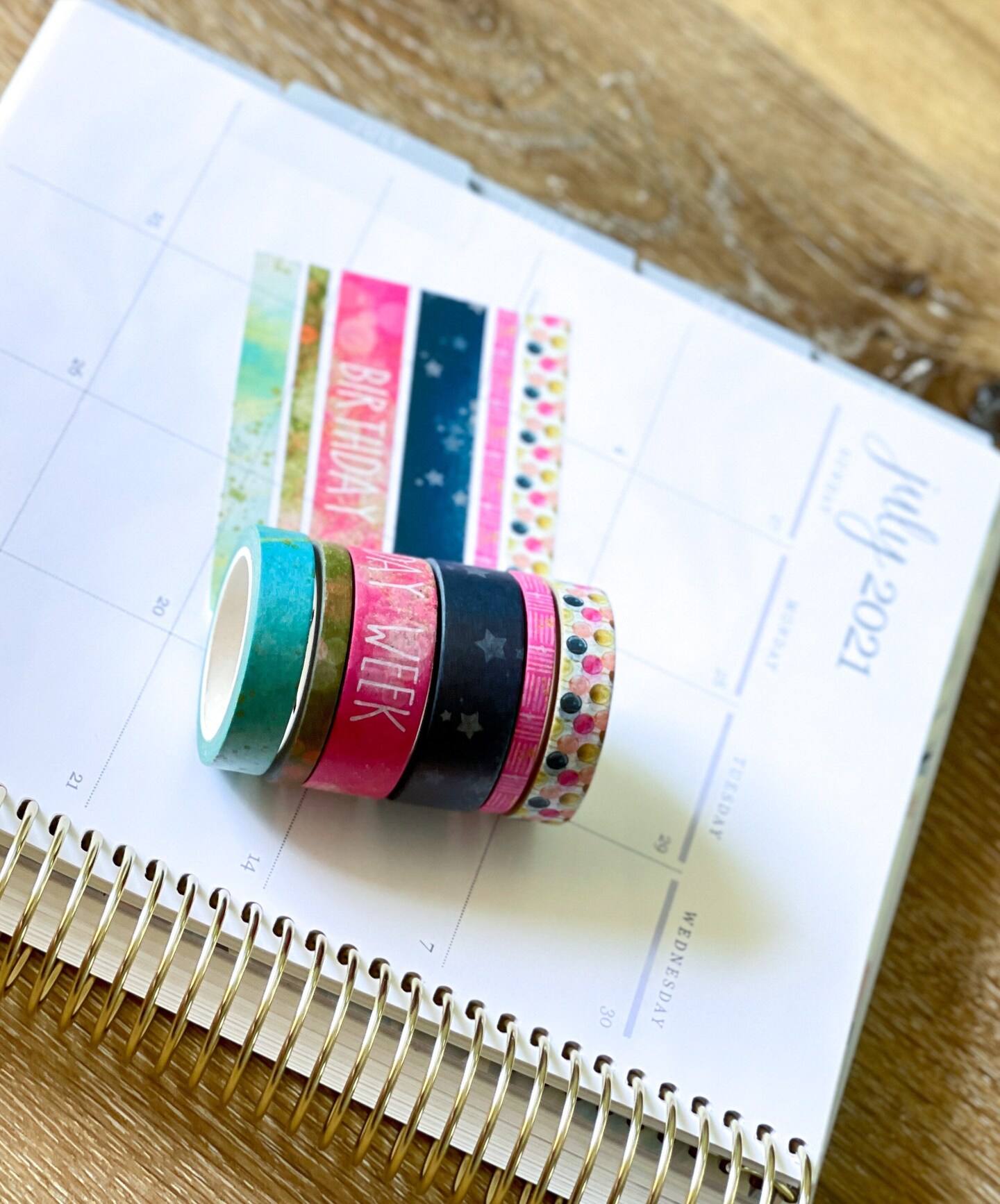 Birthday Week Navy &#x26; Pink Celebration Party Washi Tape Set (#W026)