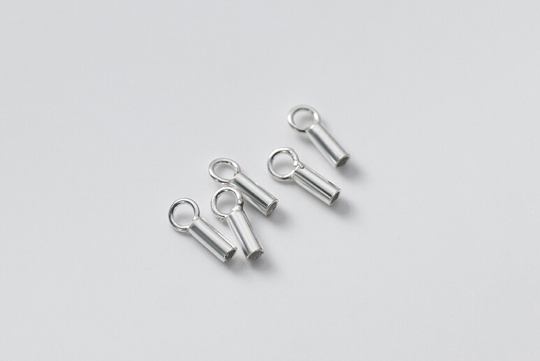 Kitcheniva 5 Pcs Sterling Silver 1mm Cord Leather End Cap Connector