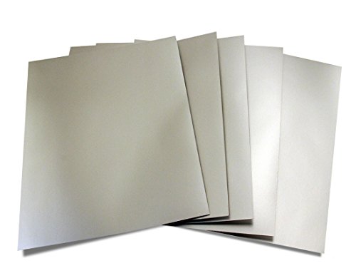 25 Pieces Metallic Foil Board Card Stock Sheets, Arts & Crafts, Classroom Activities & Card Making, 8.5 x 11-Inch, Matte Silver