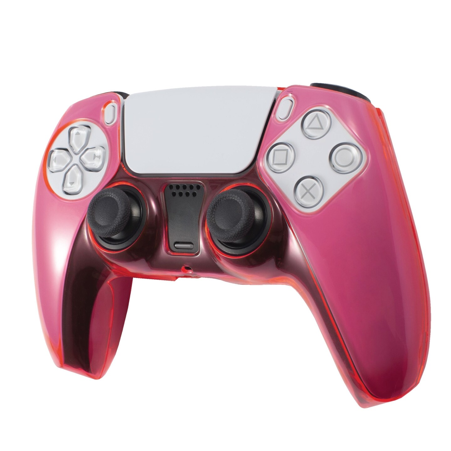 Insten Transparent Case For Sony Playstation PS5 Controller, Protective Hard Shell Cover, Clear Pink