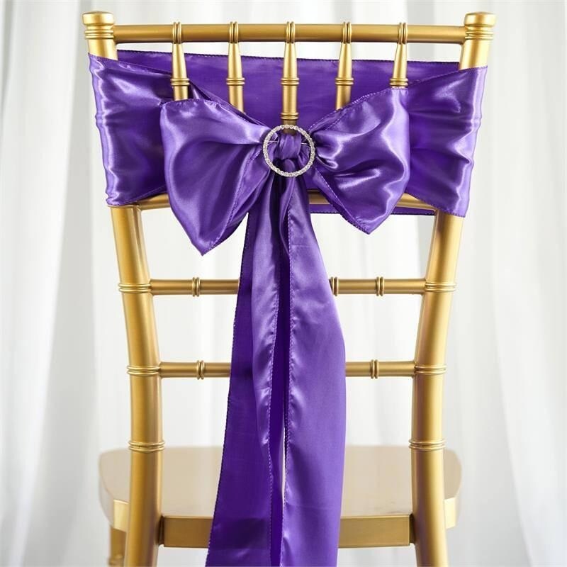 10Pcs Satin Chair Sashes for Wedding Reception Decor
