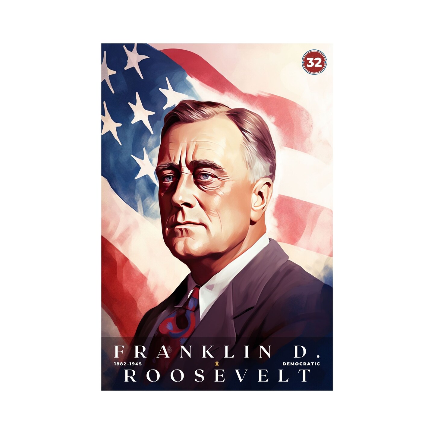 Franklin D. Roosevelt Poster, US President Print, Office Poster, Home ...