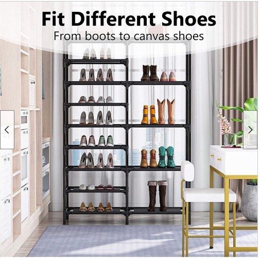 9-Tier Shoe Rack Shoe Shelf Organizer 24 Pairs Shoes Boots Storage Organizer