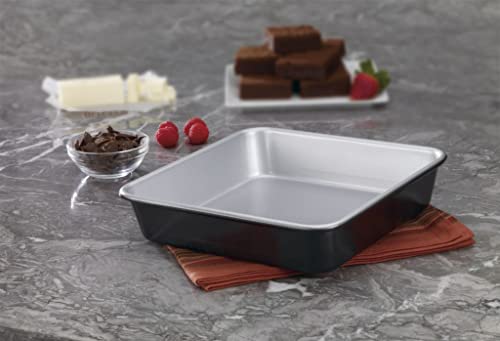 9-Inch Chef's Classic Nonstick Bakeware Square Cake Pan, Silver