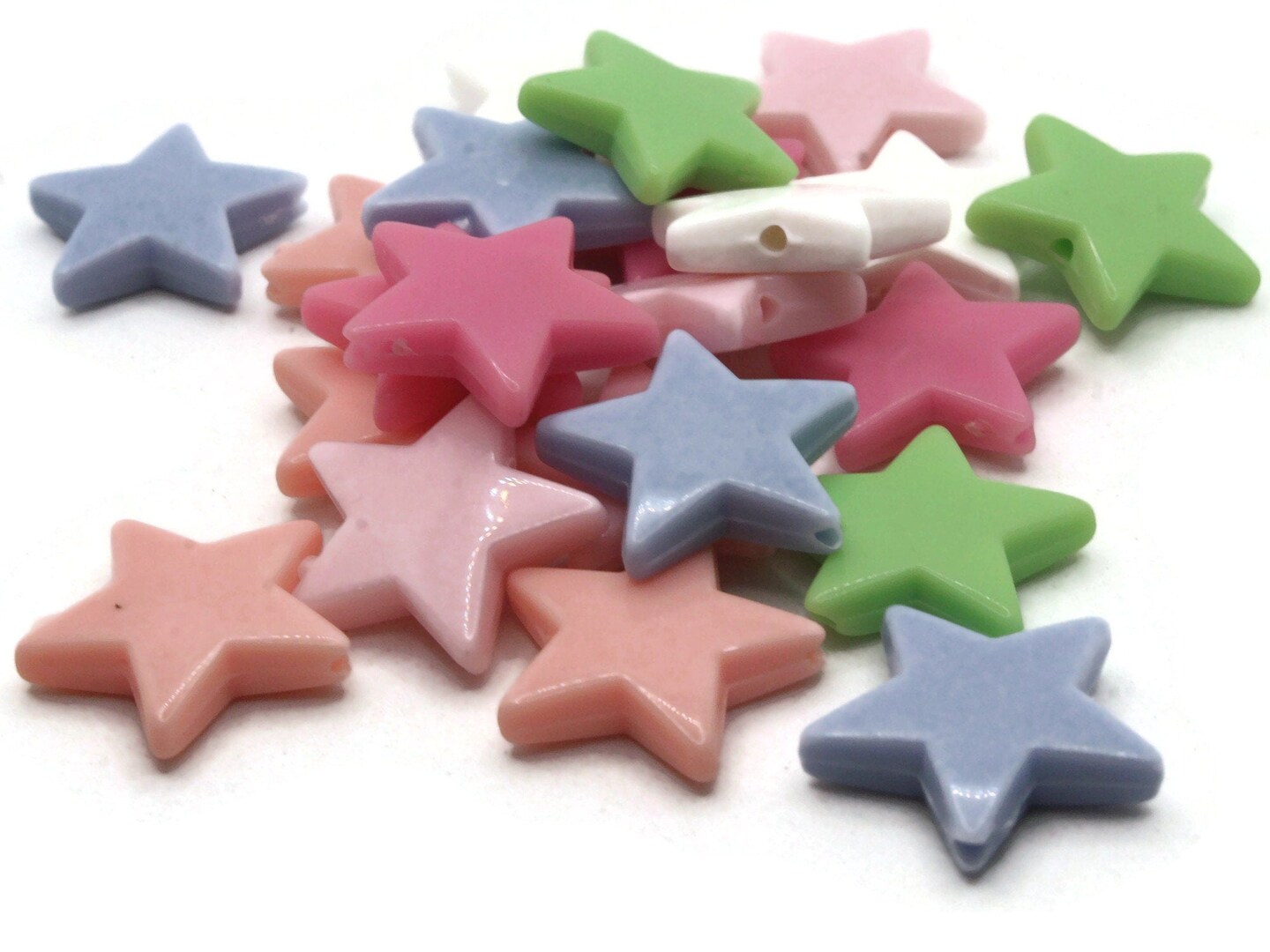 20 20mm Mixed Color Plastic Star Beads