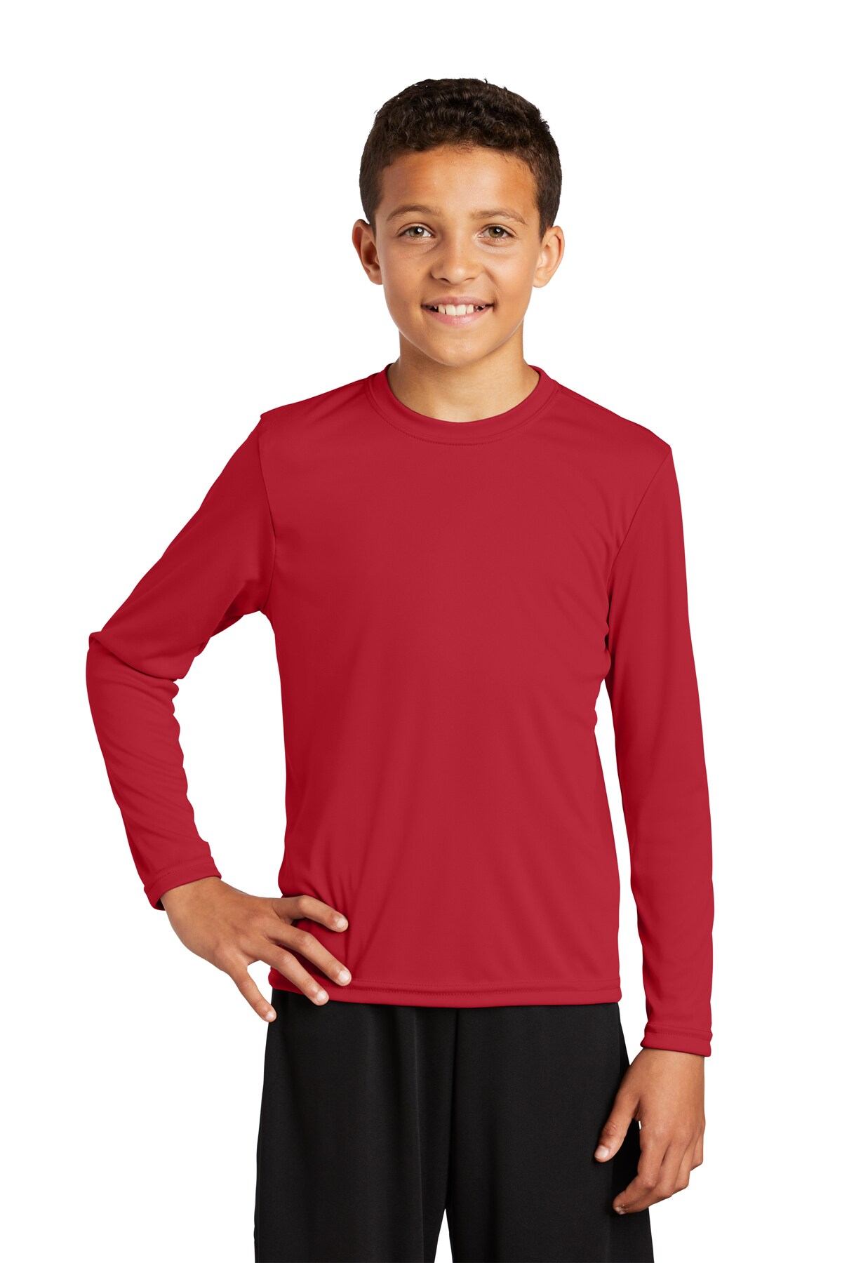 Sport-Tek&#xAE; Crew Neck Long Sleeve T-Shirt for Youth