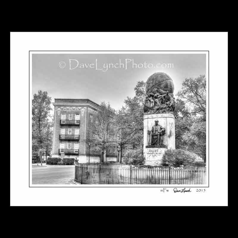 Richmond VA Virginia MAURY MONUMENT Statue Civil War Richmond Map