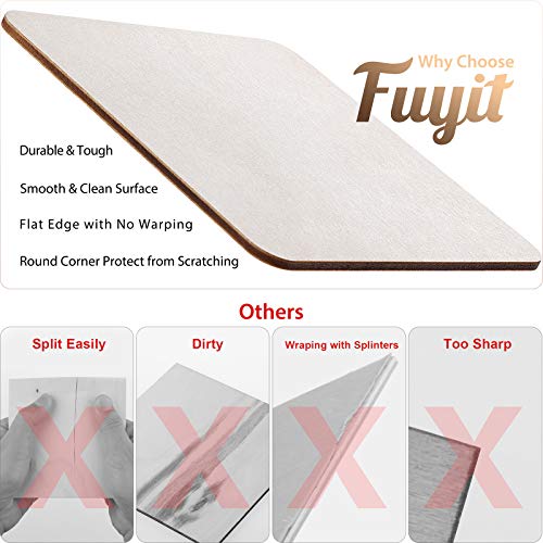 50 Pieces 4 x 4 Inch Blank Natural Wood Square Wooden Cutouts Board for DIY Crafts Painting, Scrabble Tiles, Coasters, Decoration