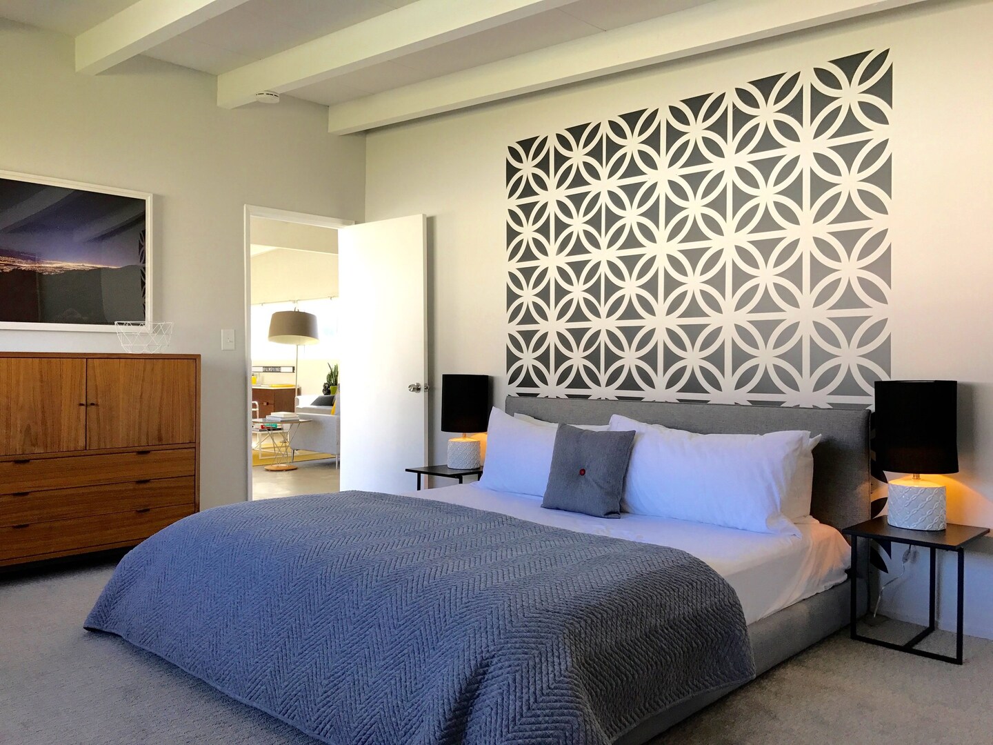 Mid Century Breeze Blocks, Modern Decals, Brick Wall Decal, Mid Mod Wall Art, Retro Accent Wall, Geometric Pattern, Modern Wall Decal