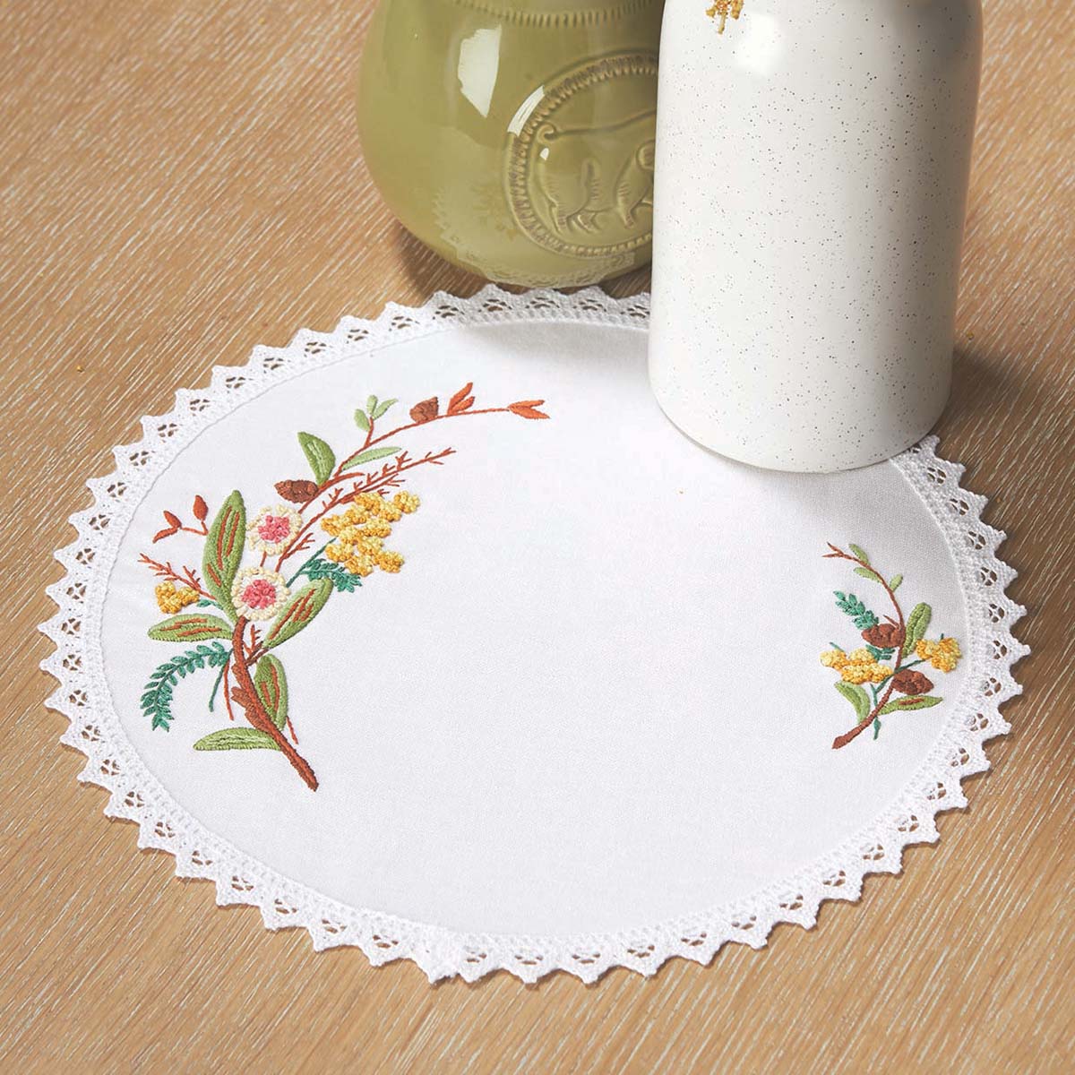 Herrschners Wildflowers Doily Stamped Embroidery Kit Michaels