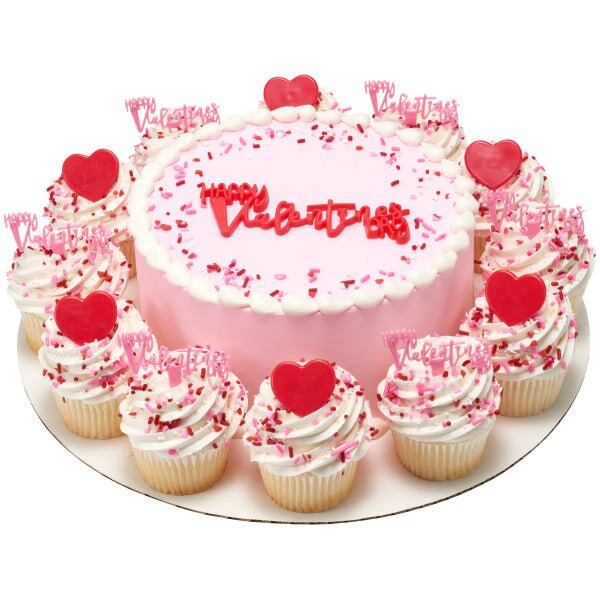 Happy Valentine&#x27;s Day Script DecoPics&#xAE; Cupcake Decoration, 12ct